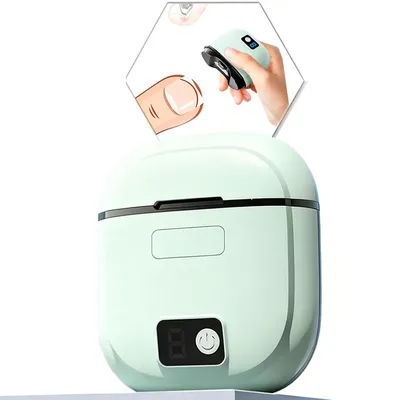 Produktbild von Grüner elektrischer Nagelknipser 2,5 W, LED-Set, sehr leise, automatischer Nageltrimmer, ideal für Hände und Füße, einfach zu bedienen