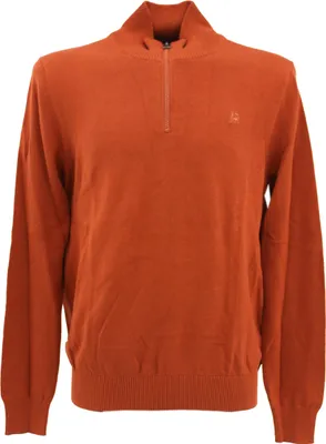 Produktbild von 33303 Lerros, ,  Herren Troyer Pullover Pulli Mock Zip, feiner Glattstrick, korallenrot, 3XL