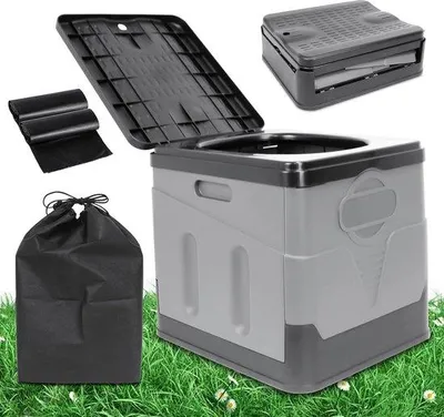 Immagine prodotto di Famanu - Tecnologie per il bagno - Toilette portatile pieghevole - Grigio