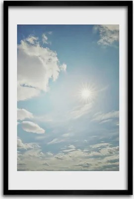 Produktbild von Bild - Bilderrahmen - 40 cm x 60 cm - MDF - Rahmen - Wandkunst - Sonne im Himmel