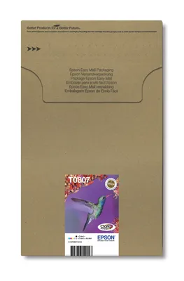 Image de Epson T0807 Easy Mail Packaging - 6-pack - noir, jaune, cyan, magenta, magenta clair, cyan clair - original - boîte - cartouche d'encre - pour Stylus Photo P50, PX650, PX660, PX700, PX710, PX720, PX730, PX800, PX810, PX820, PX830