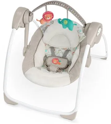 Productafbeelding van Ingenuity Draagbare Baby Schommel - Beige met Muziek