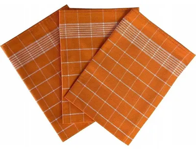 Zdjęcie produktu dla Ściereczka Pozitiv egipska bawełna 50x70 cm pomarańczowa/biała 3 szt.