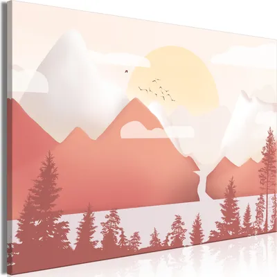 Produktbild von Italienischer Leinwand Leinwandbild - Landscape at Sunset (1 Part) Wide 30x20 cm Für Kinder c-A-10015-b-a