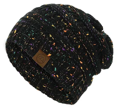 Produktbild von Strickmütze Damen Wintermütze Grobstrick Beanie Einheitsgröße Schwarz
