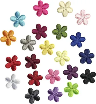 Produktbild von 23PCS Mini Sonnenblume Aufbügelpatches, Gestickte Patches zum Aufbügeln/Aufnähen für Rucksäcke Kleidung Kinder Erwachsene