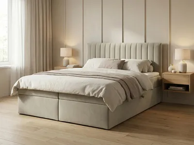 Produktbild von Boxspringbett REGEN 160x200 Beige Plüsch