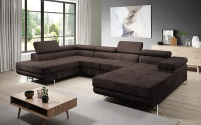 Produktbild von FurMeb24 - Ecksofa MANDANA U - RECHTE SEITE , Sofa mit  Bettk€sten und Schlaffunktion - KRONOS 06