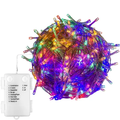 Obrázek produktu pro VOLTRONIC Vánoční řetěz 10 m, 100 LED, barevný, na baterie