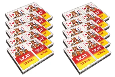 Produktbild von 10 Packungen Skat Kartenspiel Skatkarten Spielkarten Mau Mau Kartendeck Karten