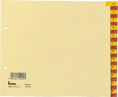 Produktbild von Register A4 Karton A-Z 24-teilig chamois Packung mit 10 Stück