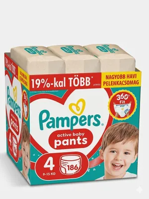 Produktbild von Pampers Active Baby Höschenwindeln 9-15kg Maxi 4 (186 Stk.)