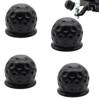 Productafbeelding van Aanhangwagenkoppeling beschermkap, rubber, Ø 50 mm, 4 stuks, zwart