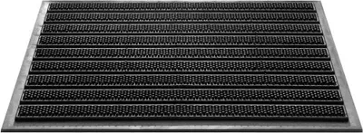 Image de Brosse paillasson bandes noires comme tapis caoutchouc extérieur