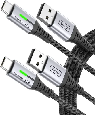 Produktbild von USB A auf USB C Kabel 3.1A Schnellladung Nylon INIU 1m Schwarz
