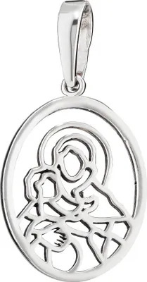 Produktbild von Ikone - Kettenanhänger Maria mit Jesuskind 925 Silber  22x17mm Silberanhänger