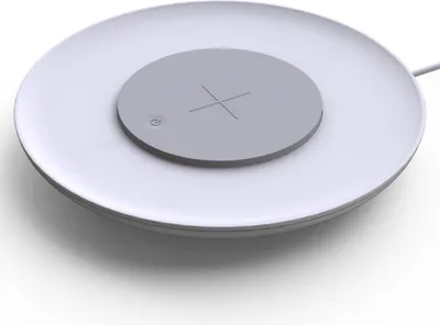 Image de kalb | Chargeur de bureau QI UFO, Chargement sans fil, Eclairage d'ambiance variable, 183x183x23mm, Blanc - Qi