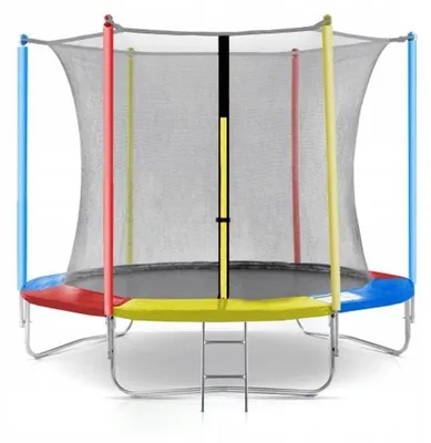 Productafbeelding van Tuintrampoline 244 cm - Speeltoestel voor buiten inclusief veiligheidsnet en metalen ladder