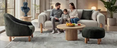 Produktbild von Stilvolles Möbelset 3-Sitzer Sofa Sessel Hocker für Ihr Zuhause