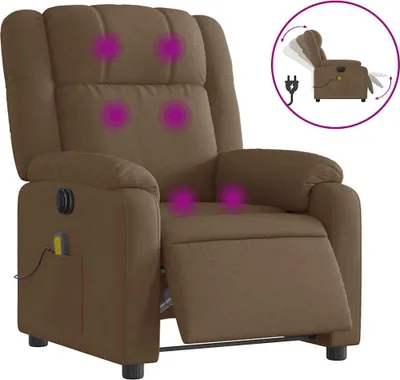 Produktbild von vidaXL Massagesessel Elektrisch Braun Stoff