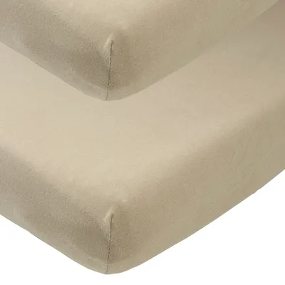 Produktbild von Meyco Jersey Spannbettlaken 50 x 90 cm Taupe 2 Stück