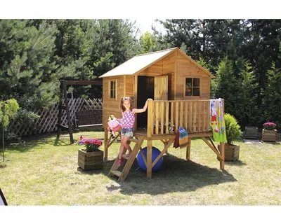 Produktbild von 4iQ Gartenspielhaus für Kinder JERZYK 247x233x250 cm Gartenhaus Spielhaus für Kinder