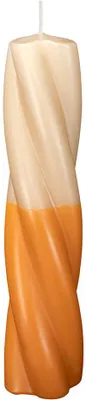 Produktbild von INNA-GLAS Blockkerze EMMANUELLE, schmal, gedreht, cognac-sand, 20cm, Ø4cm - Germany - Dip Dye Stumpenkerze
