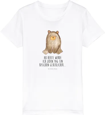 Produktbild von Mr. & Mrs. Panda Kleinkinder T-Shirt Bär sitzend 3-4 Jahre (98/104) - Weiß - Geschenk, Kinder, Kindershirt, Shirts für, Teddy, Teenager, Mädchen
