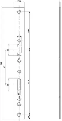 Obrázok produktu pre Čelná doska B9050 VA strieborná Š.24xL.270mm ktg.DIN L/R fl.BKS