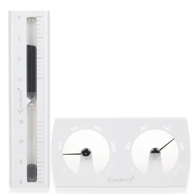 Produktbild von Suleno Sauna SET KJELL | 2-teilig Klimamesser Sanduhr - Weiß 30135-21