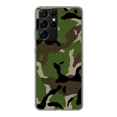 Produktbild von MuchoWow® Handyhülle Schutzhülle Hülle für Samsung Galaxy S21 Ultra Militärisches Tarnungsmuster Silikon Softcase Handy Hülle - Mobiltelefon
