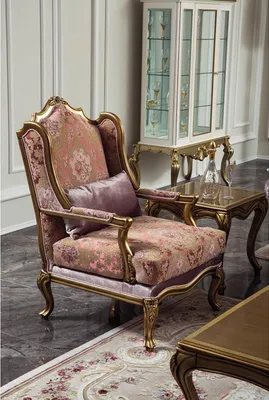 Zdjęcie produktu dla Luksusowe meble designerski fotel klasyczny design jednoosobowy tekstylny salon klasyczny