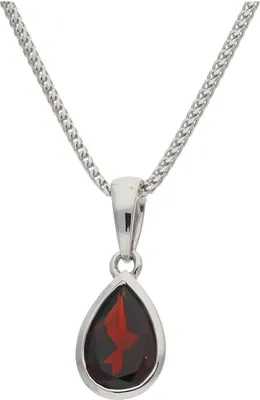 Produktbild von Kettenanhänger Weißgold 585 Granat JL10-02-2867 JuwelmaLux