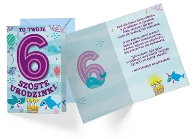 Image de Carte originale pour le 6ème anniversaire du poisson - Le cadeau idéal pour une occasion spéciale !