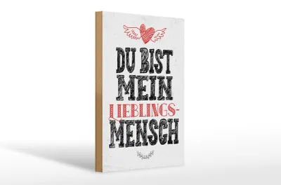 Produktbild von Holzschild Du bist mein Lieblingsmensch, 30x20 cm, Holzschilder