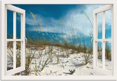 Produktbild von ARTland Wandbild Alu für Innen & Outdoor Sanddüne und Gräser, weiß Größe: 70x50 cm