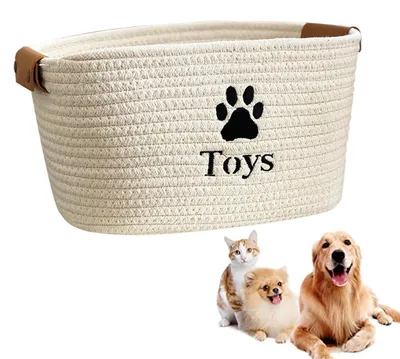 Image de Omgoods - Panier de rangement pour jouets de chiens, en coton et en corde