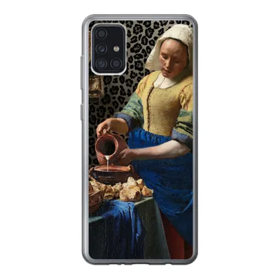 Produktbild von MuchoWow® Handyhülle Schutzhülle Hülle für Samsung Galaxy A52 5G Milchmädchen - Kunst - Pantherdruck - Vermeer - Gemälde - Alte Meister Silikon Softcase Handy Hülle - Umschlag
