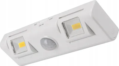 Zdjęcie produktu dla Lampka Podszafkowa LED Samoprzylepna z Czujnikiem Ruchu na Baterie 4000K 2xAA Biała