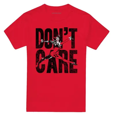 Obrázok produktu pre Tričko Justice League – "Don't Care" – uni, pánske/dámske, model TV41008 (veľkosť L), červené