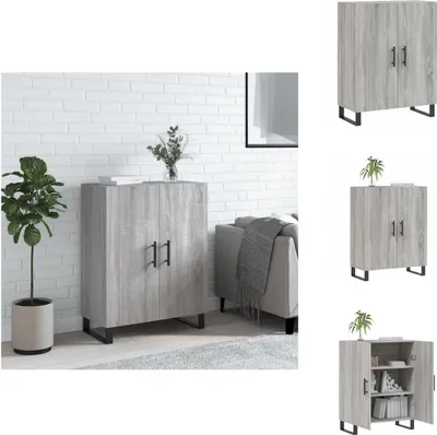 Productafbeelding van vidaXL Dressoir, grijs Sonoma, 69,5 x 34 x 90 cm, houtvezel - Dressoirs
