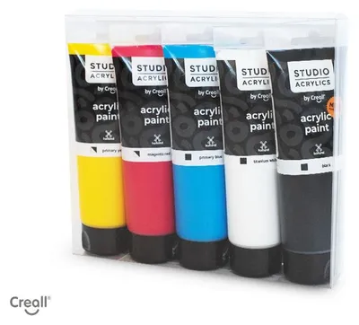 Zdjęcie produktu dla Farba akrylowa Creall Studio, 5 x 120 ml