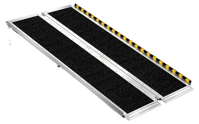 Productafbeelding van VEVOR Draagbare rolstoelhelling, 182,9 cm, draagvermogen 362,9 kg, antislip aluminium klaphelling, opvouwbare mobiliteitshelling, rolstoelhelling, helling voor mensen met een beperking, geschikt voor deuropeningen, trappen, stoepen