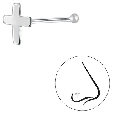 Produktbild von Nasenstecker Kreuz: Piercing aus Silber 925