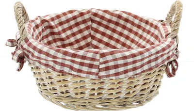 Produktbild von Frank Flechtwaren Korb Karo Utensilienkorb Universalkorb Spaltweide Karodesign : rund 102461