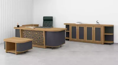 Produktbild von Komplette Büromöbel Tisch Arbeitszimmer Möbel Designer Set Schreibtisch