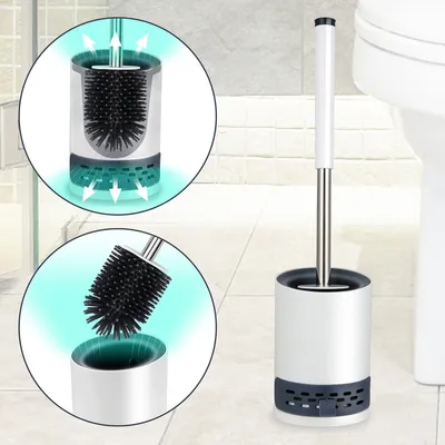 Immagine prodotto di Clanmacy set di scopini in silicone per il wc, porta scopino da parete, scopino per il wc con attacco a muro