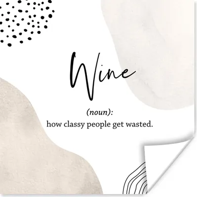 Produktbild von MuchoWow® Poster Sprichwörter - Wein - Wörterbuch - Zitate - Definition von Wein 100x100 cm - Babyzimmer