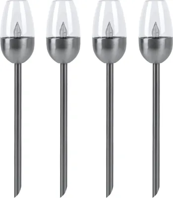 Produktbild von 4x LED Außenleuchte, Solarlampe, Metall, schwarz, H 38 cm