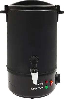 Produktbild von Wachsschmelzer aus Edelstahl - Elektrischer Wachsschmelztopf 8 l - 1100 W - 30–110 °C Thermostat - Ablaufhahn - Warmhaltefunktion - Schwarz